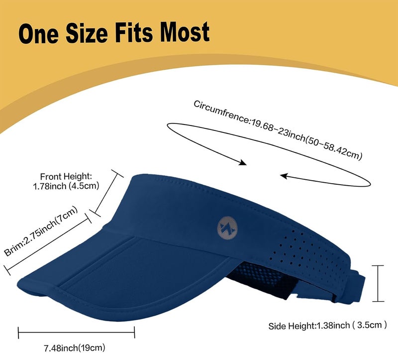 Wander Sports Sun Visor Hats Adjustable Running Golf Tennis Mesh Folding Cap for Women Men - Image 3